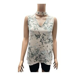 Banana Republic- EC - Floral Choker Neck Sleeveless Top